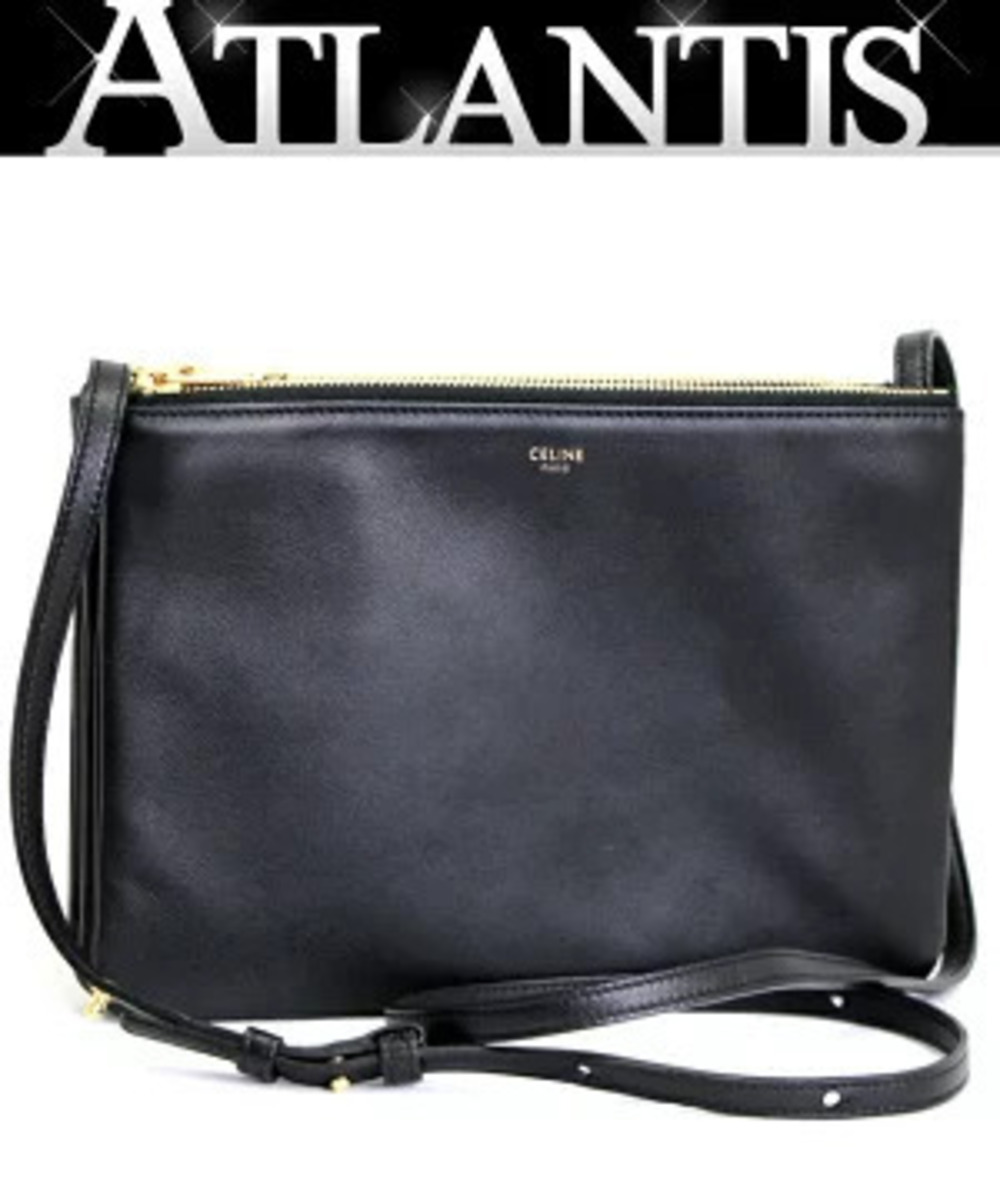 Celine Trio Crossbody bag leather black